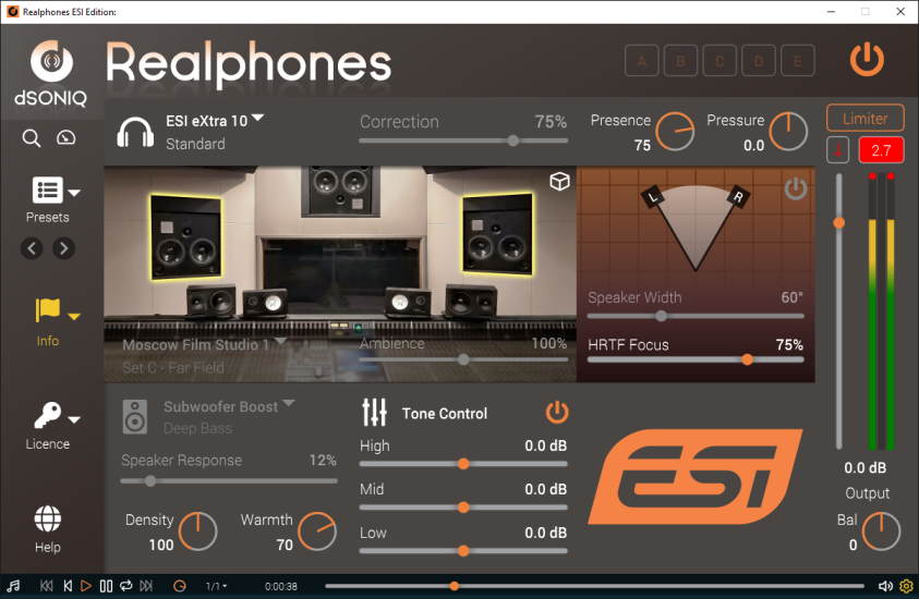 ESIAudio Realphones GUI new
