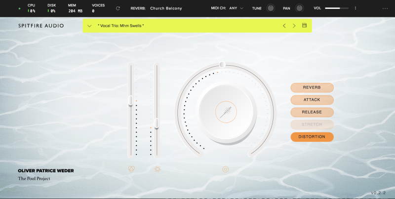 SpitfireAudio OLIVER PATRICE WEDER THE POOL PROJECT GUI
