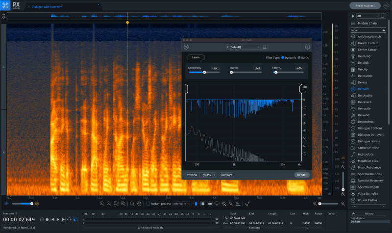 iZotope RX9 De hum small