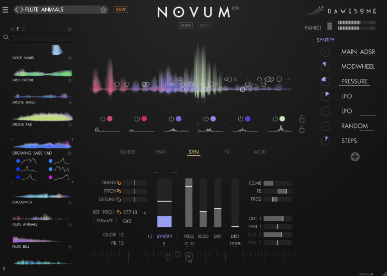 Tracktion Novum GUI