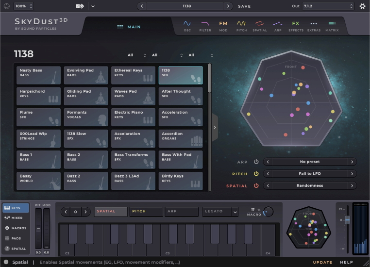 SoundParticles SkyDust3D GUI