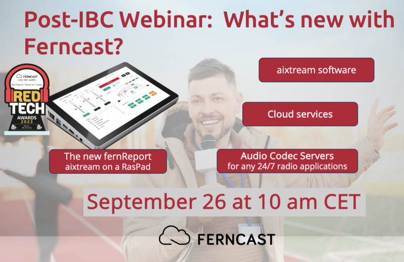 Ferncast post IBC Webinar invitation