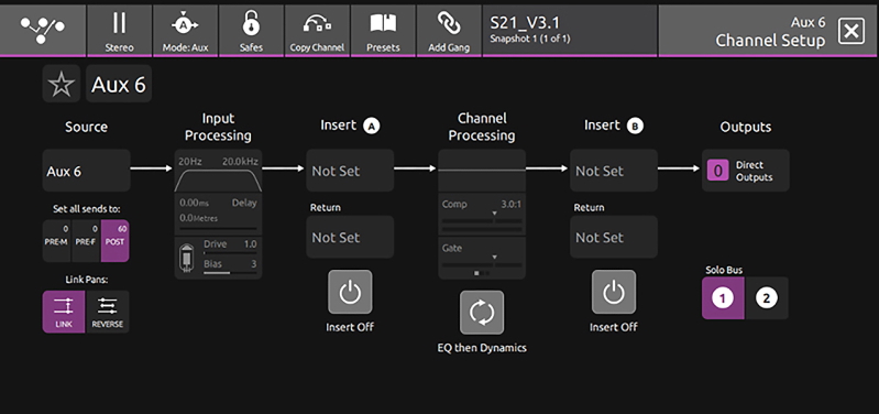 DiGiCo S Series V3pt1 Auxes