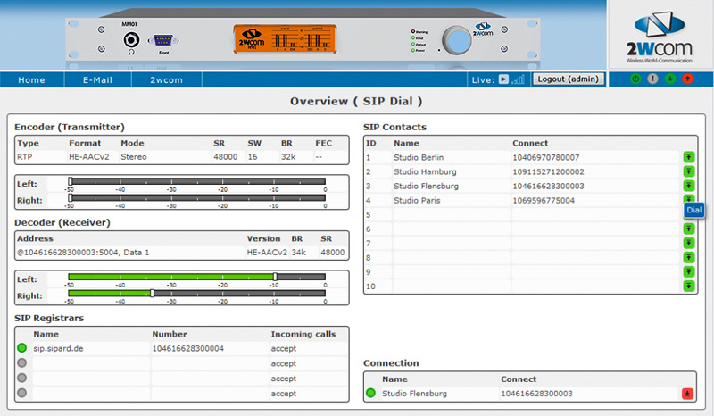 MM01 Webinterface Decoder SIP