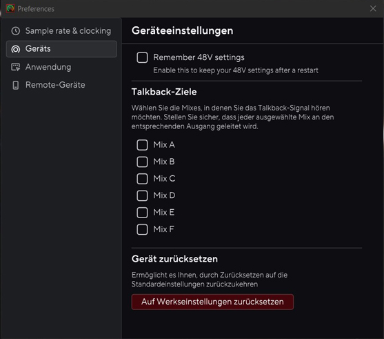 Geraeteinstellung 48VSet