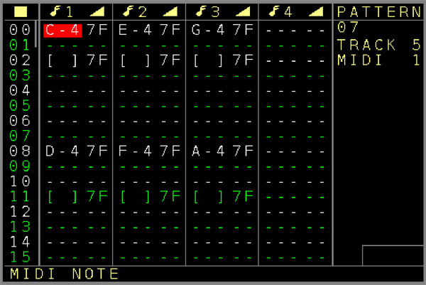 11 pattern midi